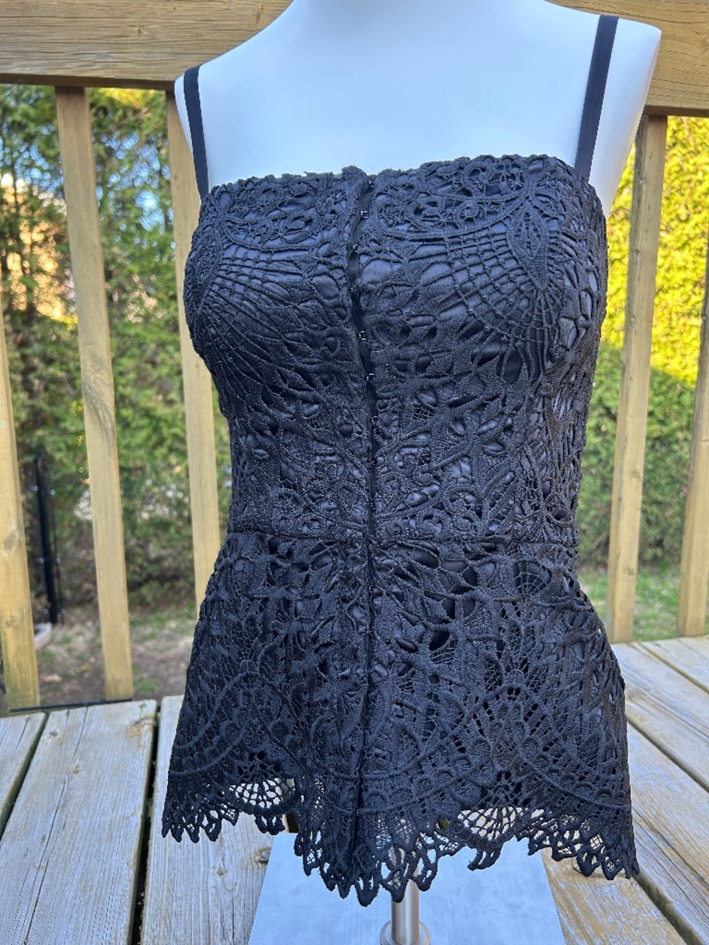 Marciano ⎮ Peplum Black Lace Top
